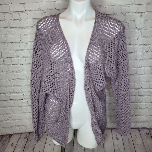 Don't Ask Why Open Knit Crochet Cardigan - Dusty Purple - One Size - Picture 9 of 11